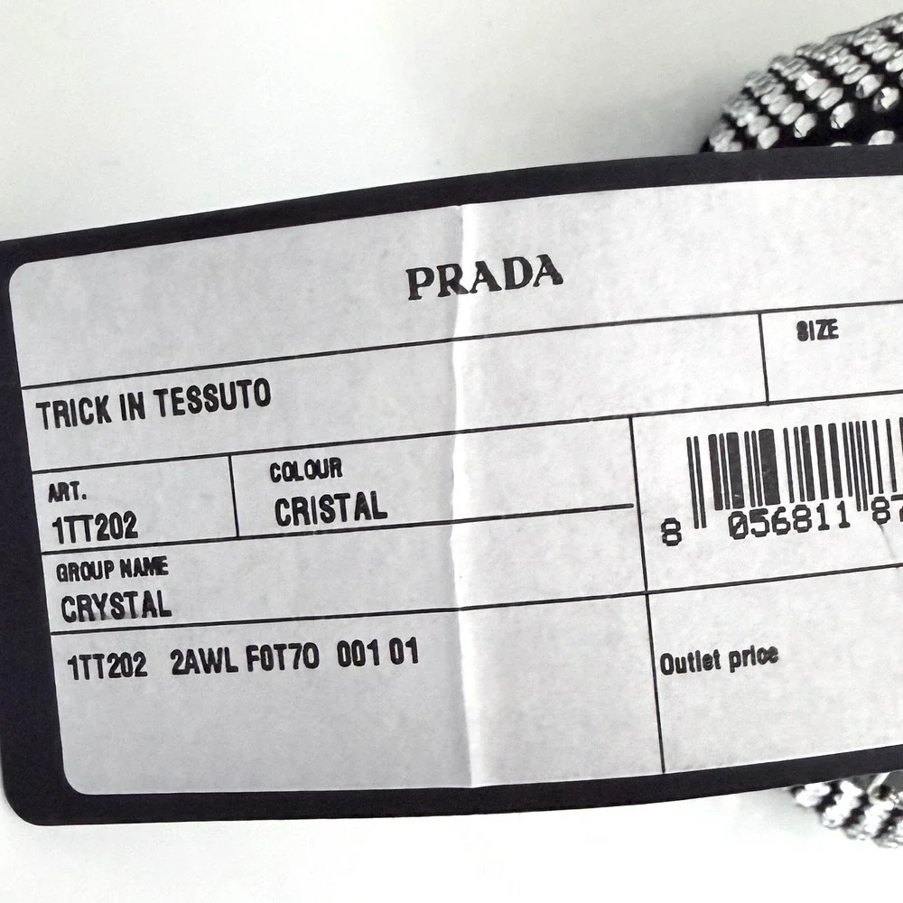 Prada Trick in Tessuto Crystal Bucket Bag Charm Micro Pouch Black Silver 1TT202